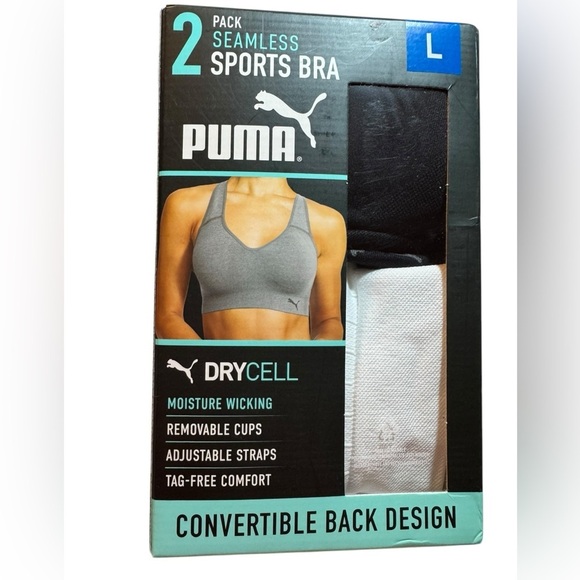 Puma 2 pack Seamless Sports Bras Size L - Picture 5 of 7